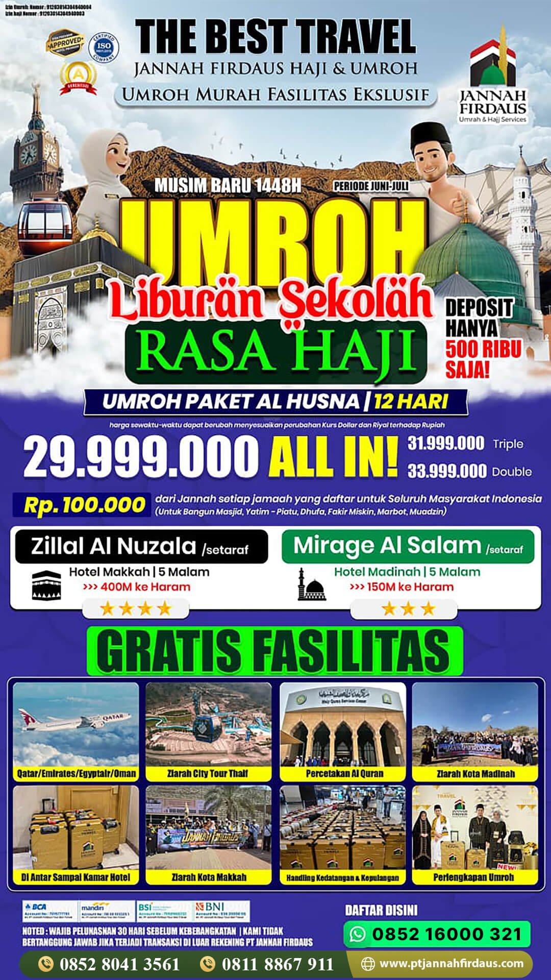 Paket Biaya Umroh Agustus 2026 5 paket umroh agustus 2026 alhusna