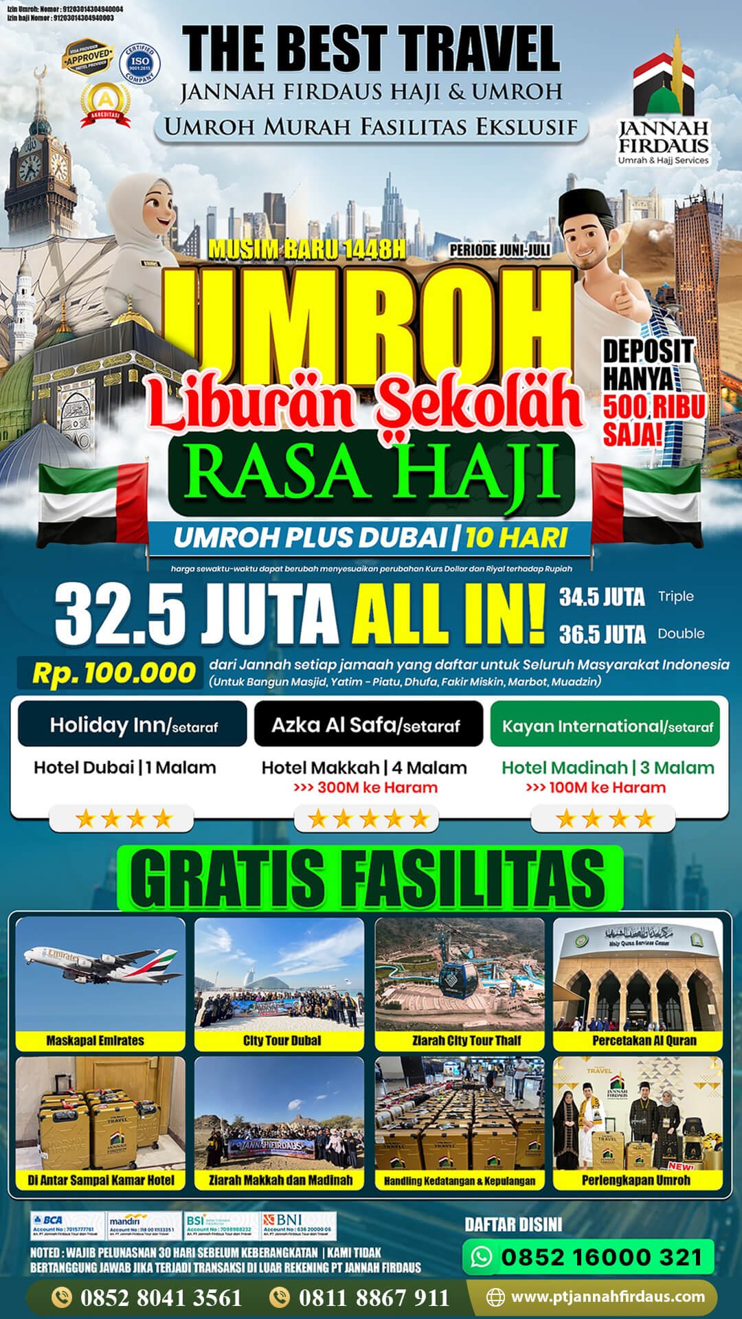 Harga Umroh Oktober 2026 8 paket umroh plus dubai oktober 2026
