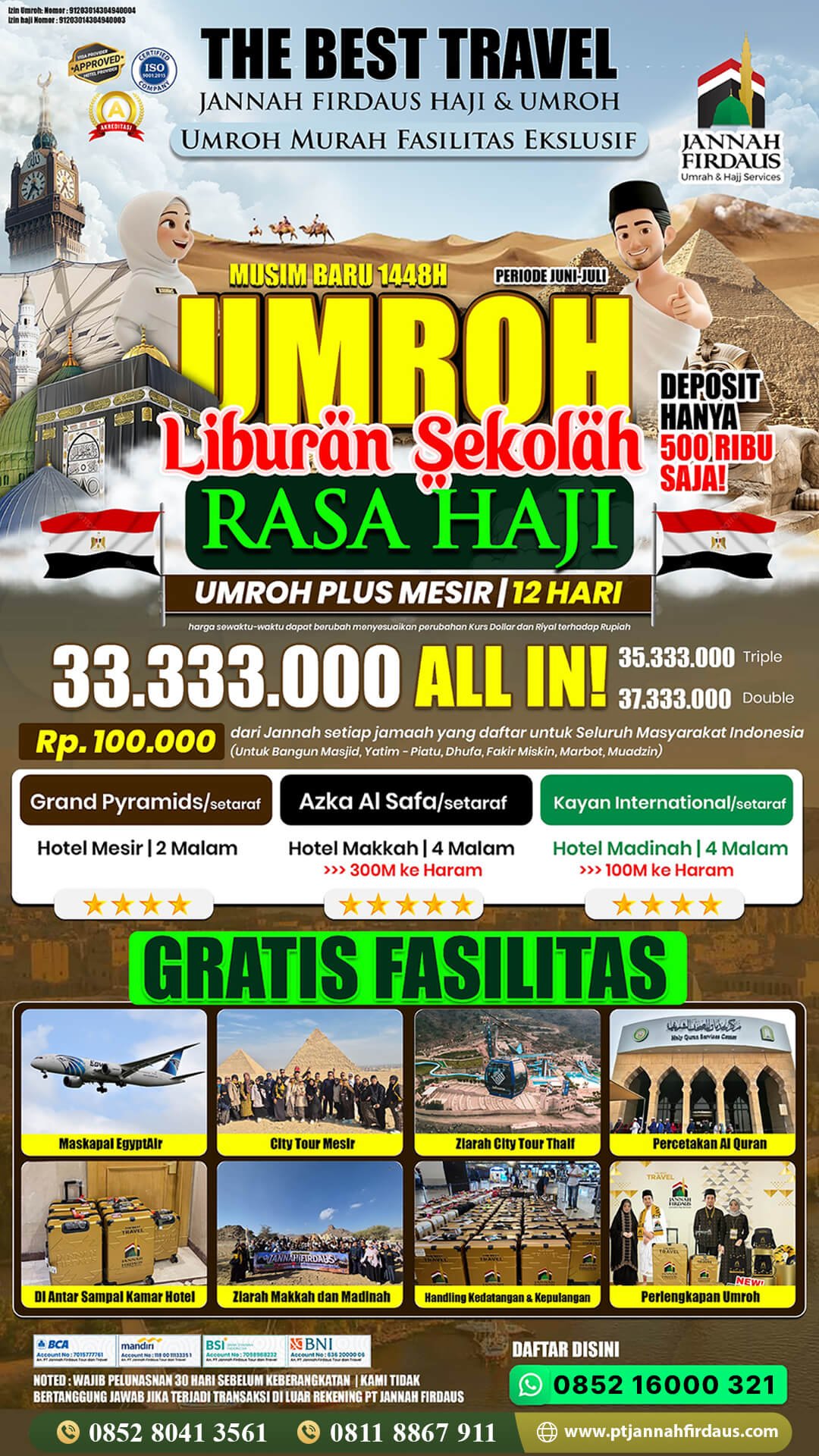 Paket Biaya Umroh Agustus 2026 9 paket umroh plus mesir agustus 2026