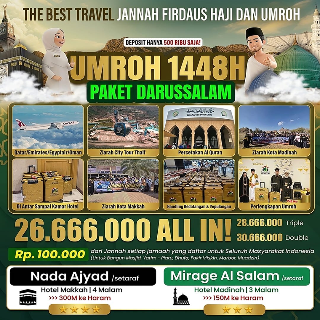 umroh 9 hari 2026 darussalam