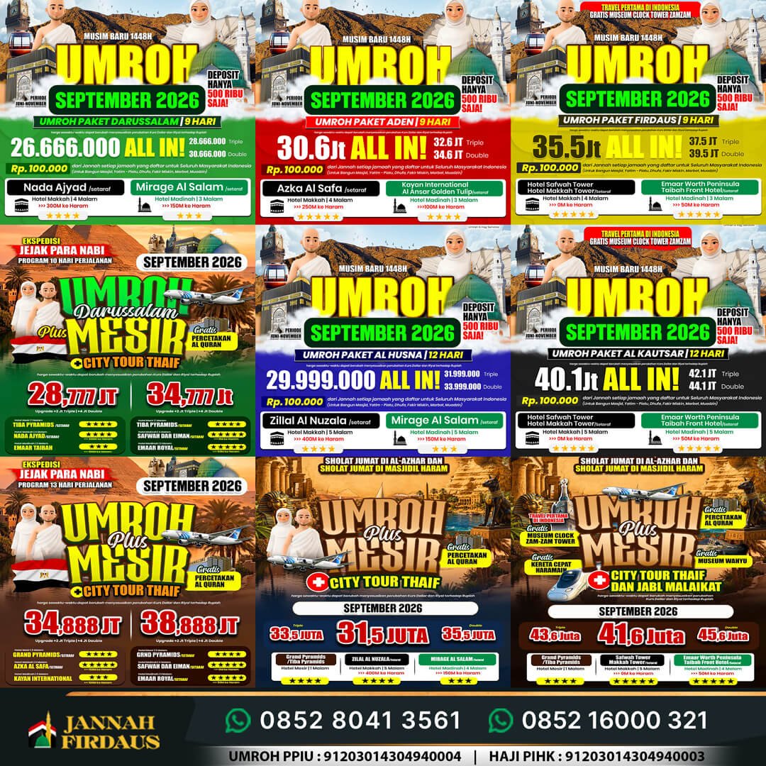 umroh september 2026 jannah firdaus tour travel