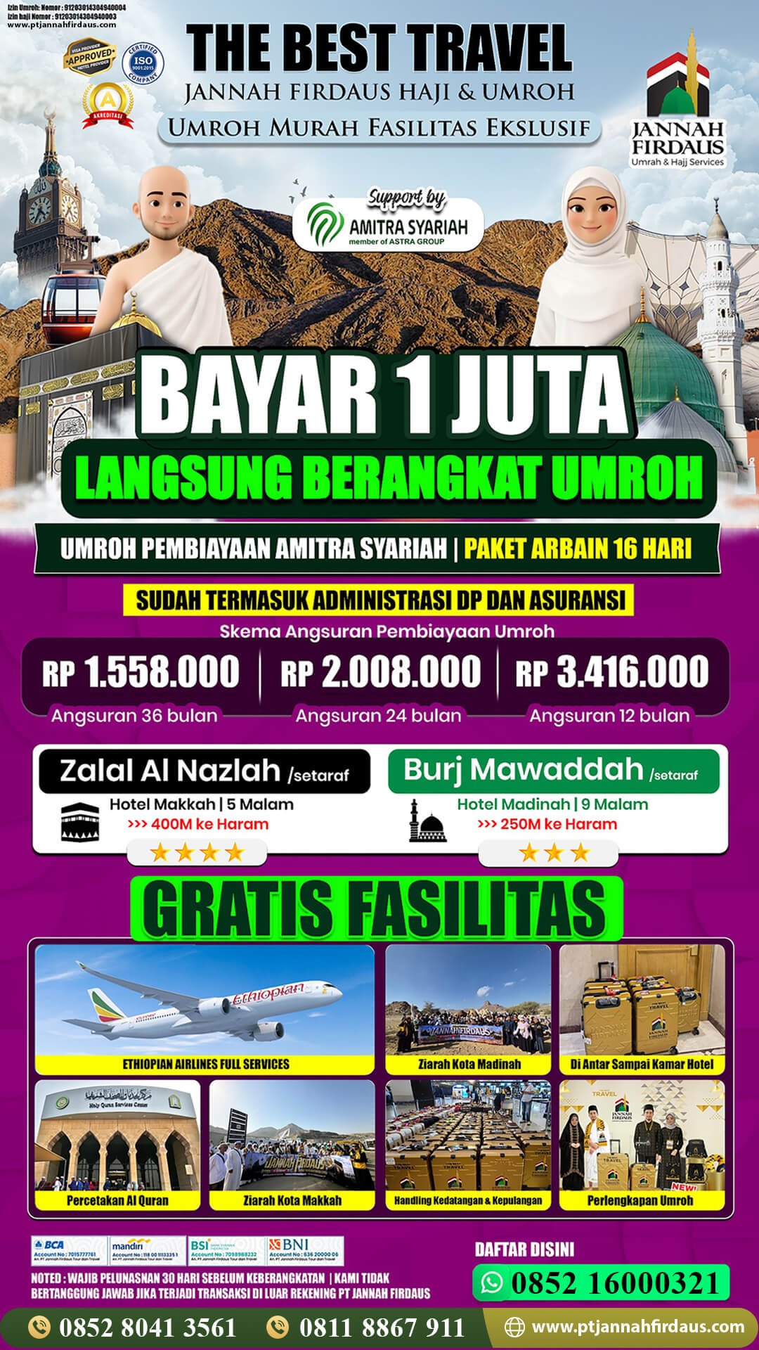 cicilan umroh amitra 2026 arbain 1448 hijriah