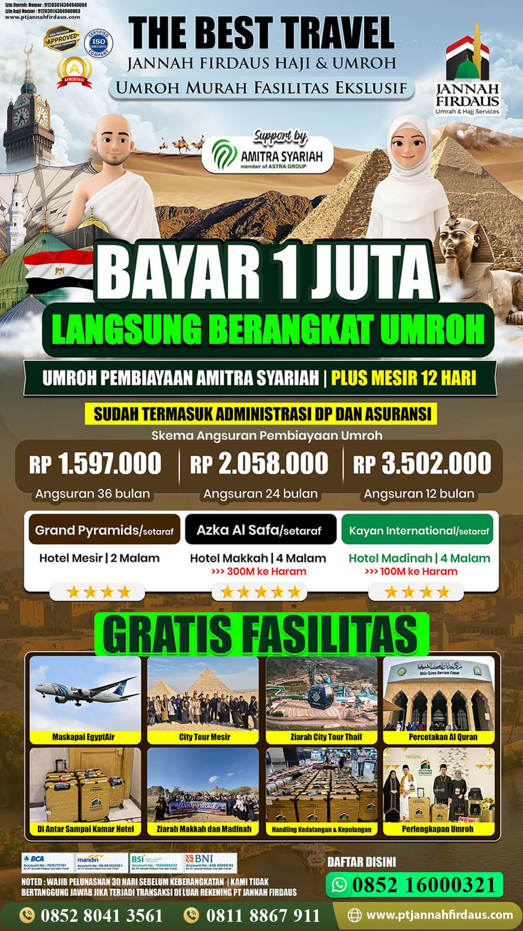 cicilan umroh plus mesir amitra 2026 1448 hijriah