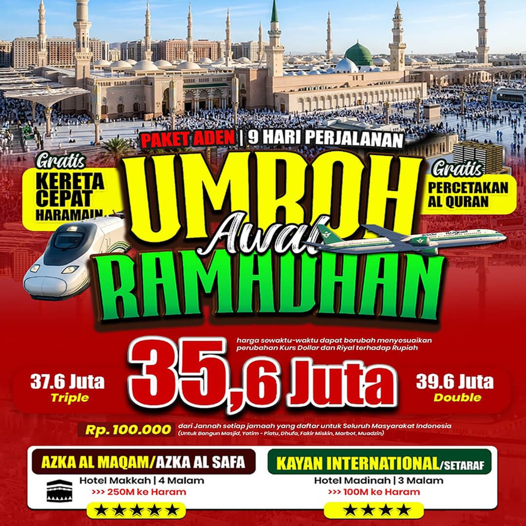 paket umroh awal ramadhan 2027 aden