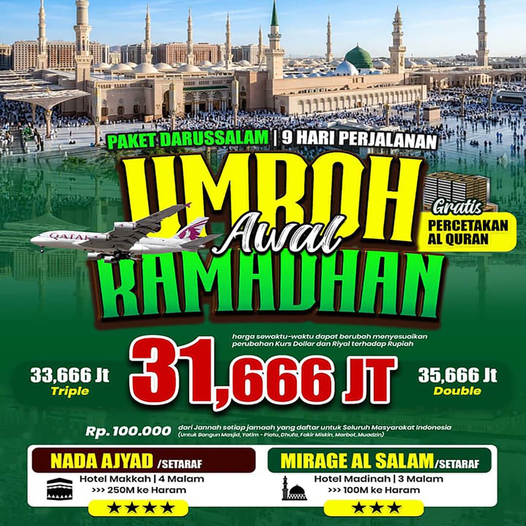 paket umroh awal ramadhan 2027 darussalam