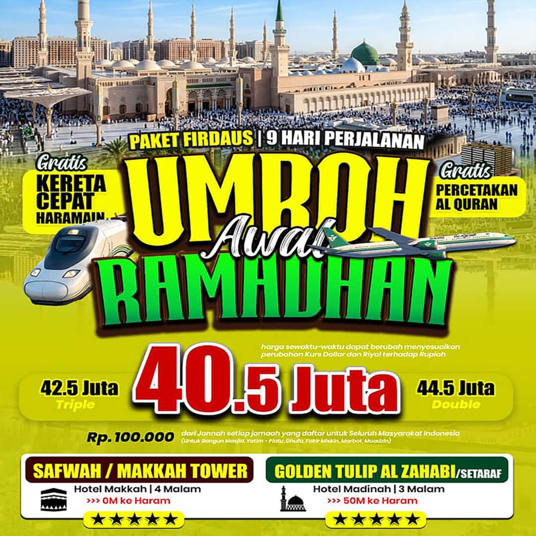 paket umroh awal ramadhan 2027 firdaus