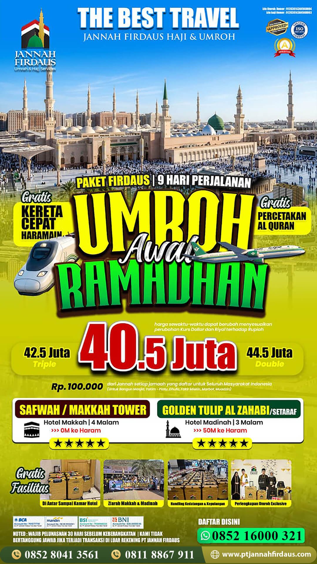 Harga Umroh Hotel Pelataran Masjid 2026 2027 5 umroh awal ramadhan 2027 firdaus