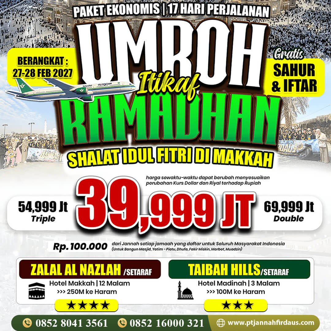 umroh akhir ramadhan 2027 jannah firdaus ekonomis