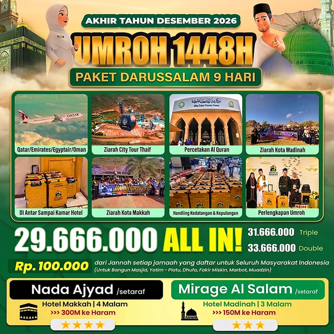 Maskapai Terbaik Umroh Haji 102 umroh akhir tahun 2026 paket darussalam