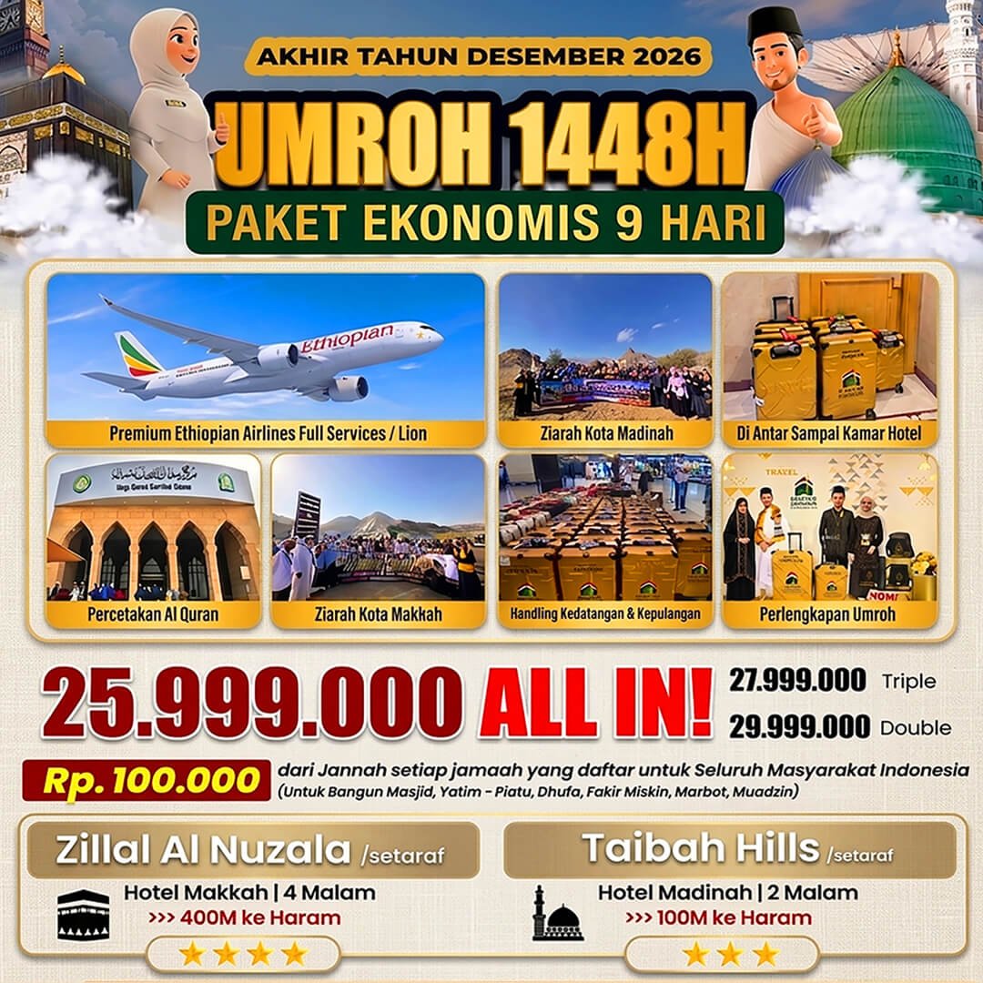 Layanan Umroh dan Layanan Haji 18 umroh akhir tahun 2026 paket ekonomis