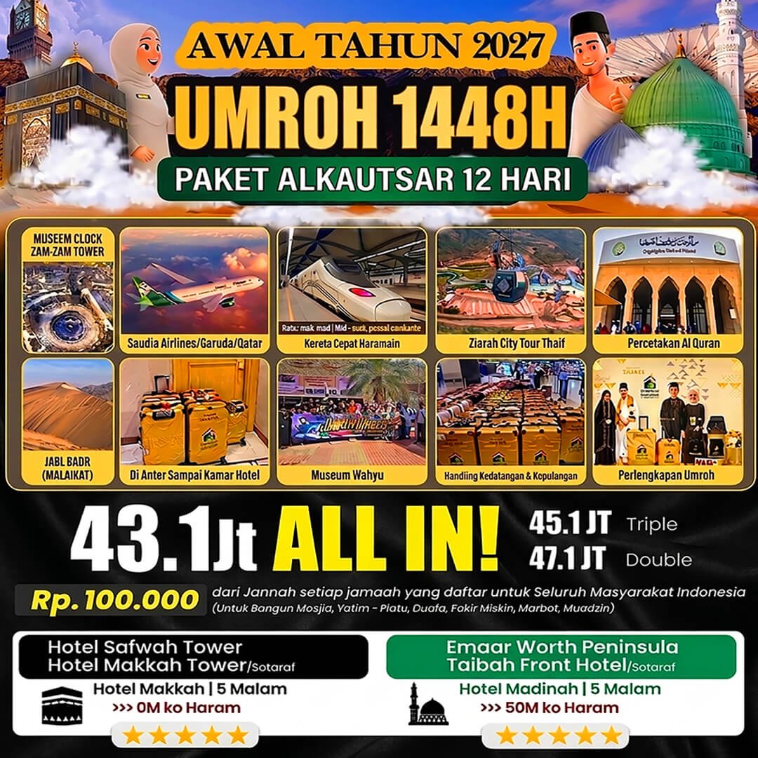 umroh awal tahun 2027 jannah firdaus paket alkautsar