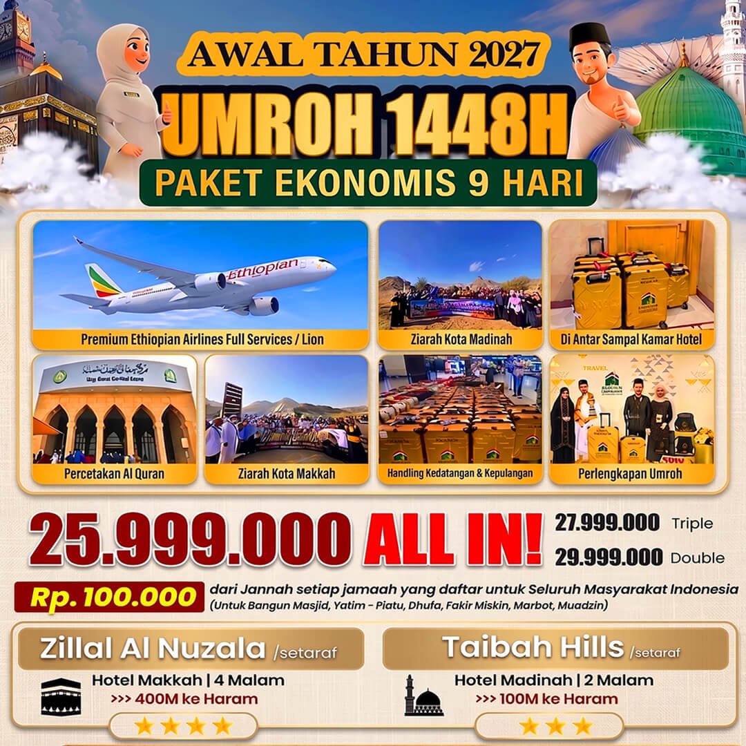 umroh awal tahun 2027 jannah firdaus paket ekonomis