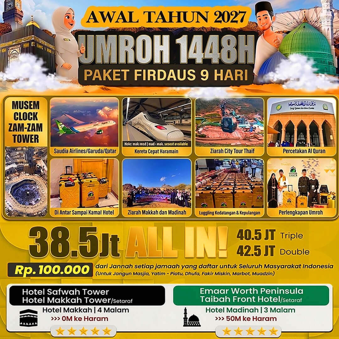 umroh awal tahun 2027 jannah firdaus paket firdaus