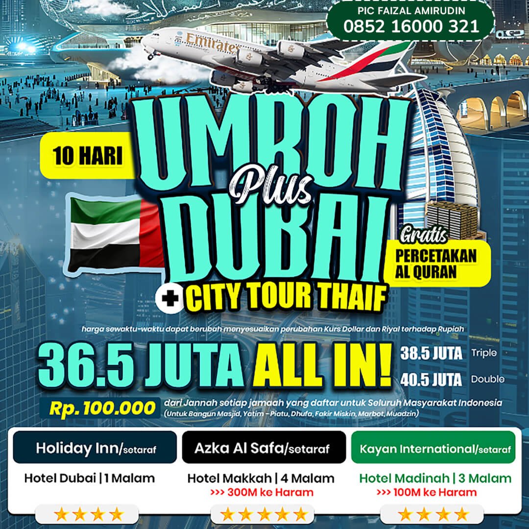 umroh plus dubai awal tahun 2027 jannah firdaus