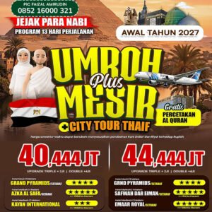 umroh plus mesir awal tahun 2027 jannah firdaus 13 hari