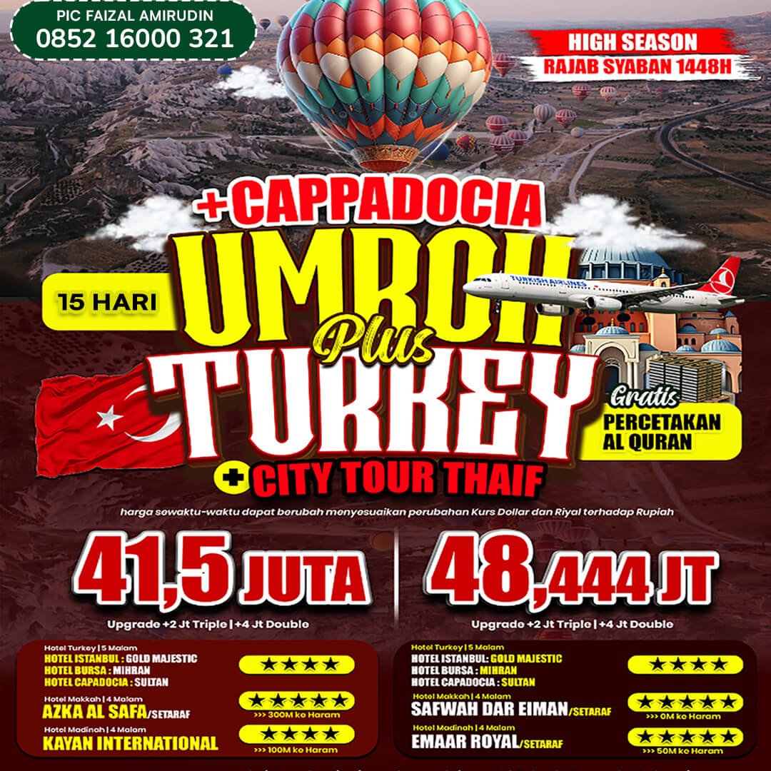 umroh plus turki awal tahun 2027 jannah firdaus new