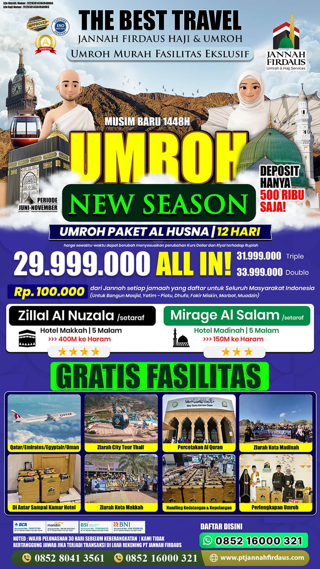 Harga Umroh Agustus 2026 23 paket umroh 2026 jannah firdaus tour travel alhusna