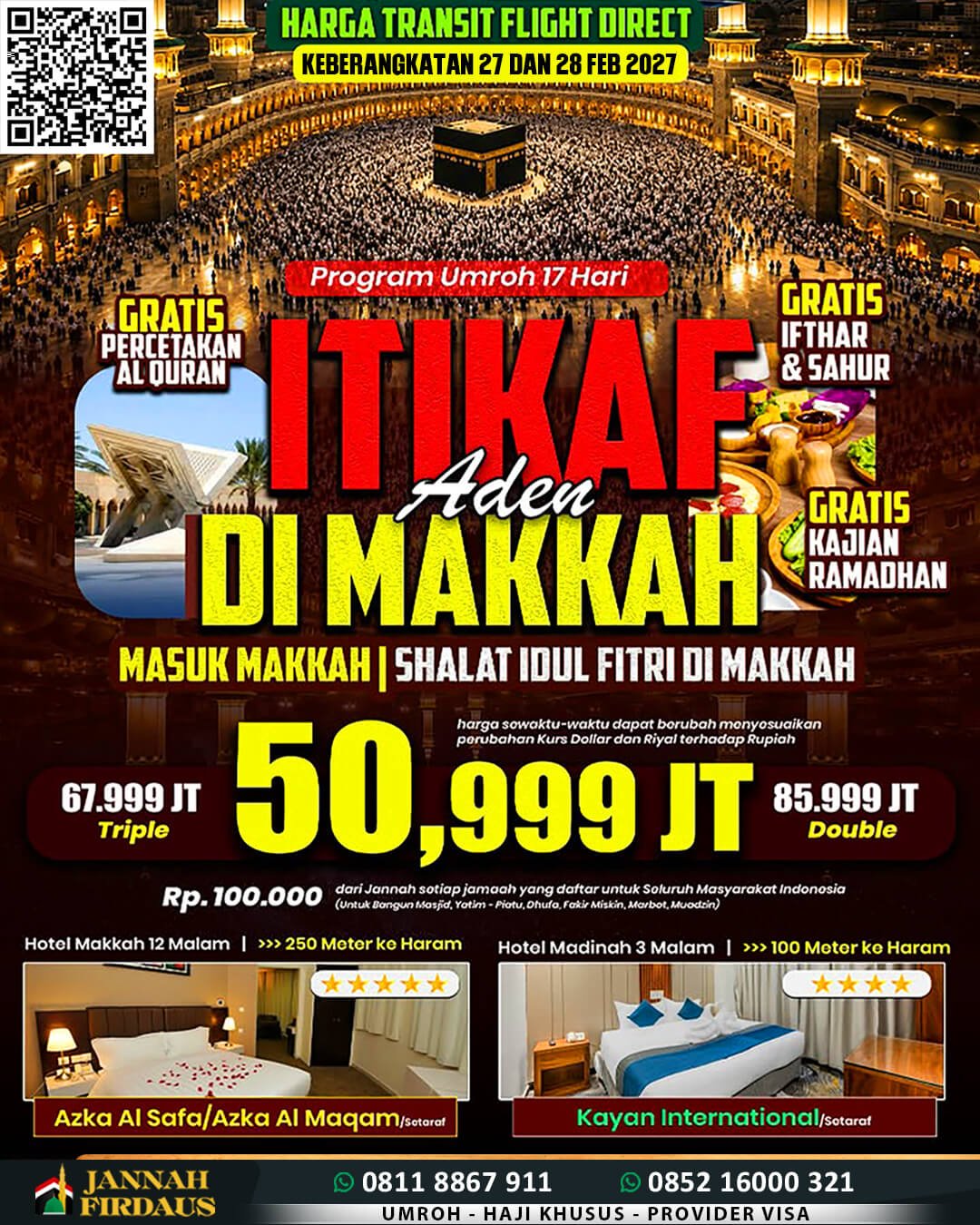 paket umroh itikaf ramadhan 2027 jannah firdaus 17 hari aden masuk makkah