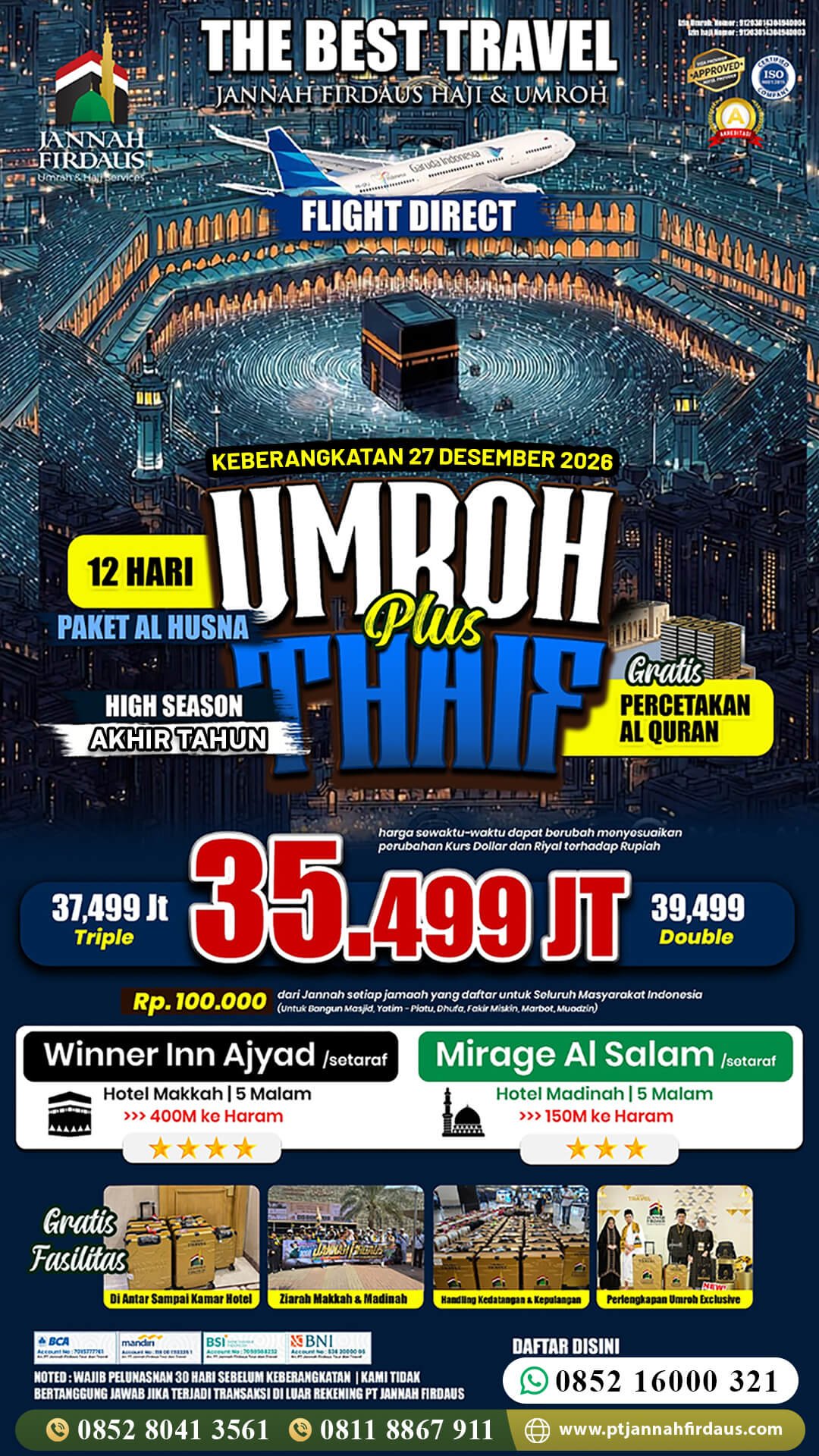 umroh 12 hari akhir tahun 2026 alhusna