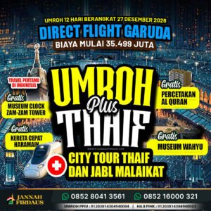 umroh 12 hari akhir tahun 2026 jannah firdaus tour travel