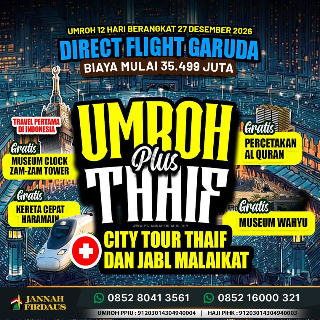 umroh 12 hari akhir tahun 2026 jannah firdaus tour travel