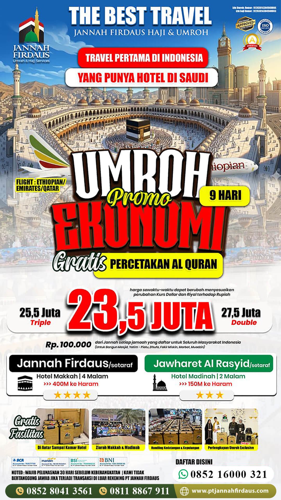 Harga Umroh Oktober 2026 12 umroh 2026 jannah firdaus paket ekonomis