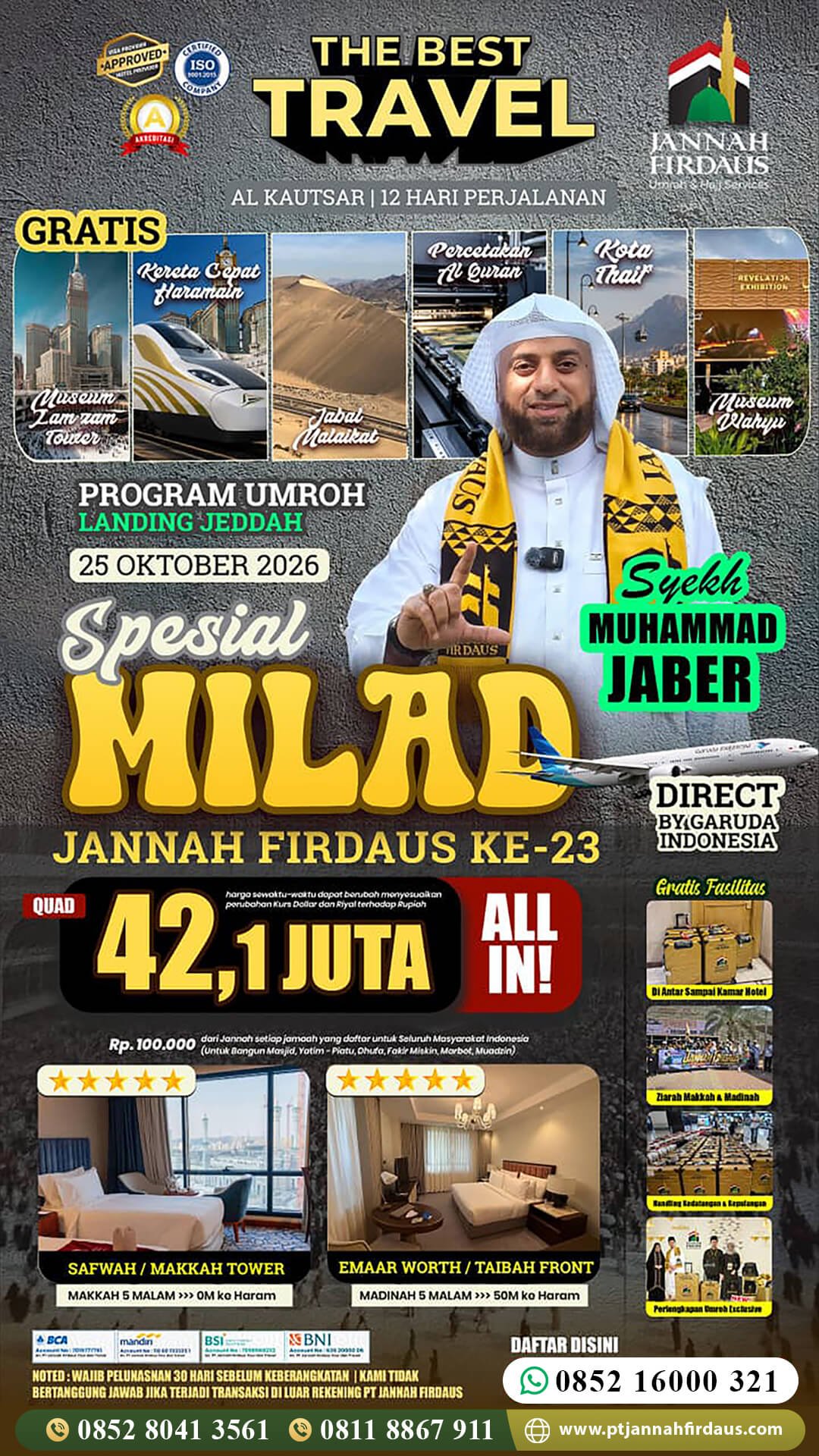Harga Umroh Oktober 2026 23 umroh 2026 milad jannah firdaus paket alkautsar