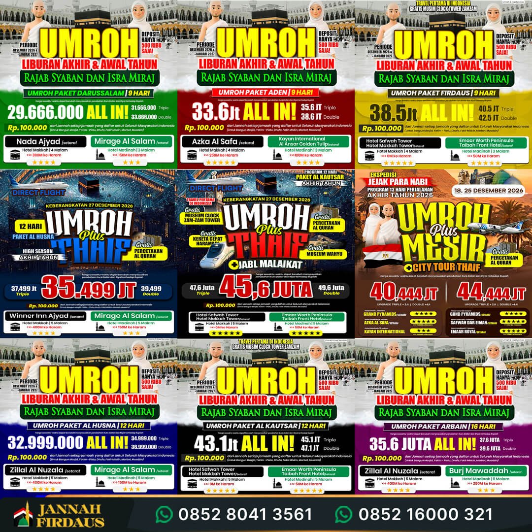 umroh akhir tahun 2026 jannah firdaus tour travel