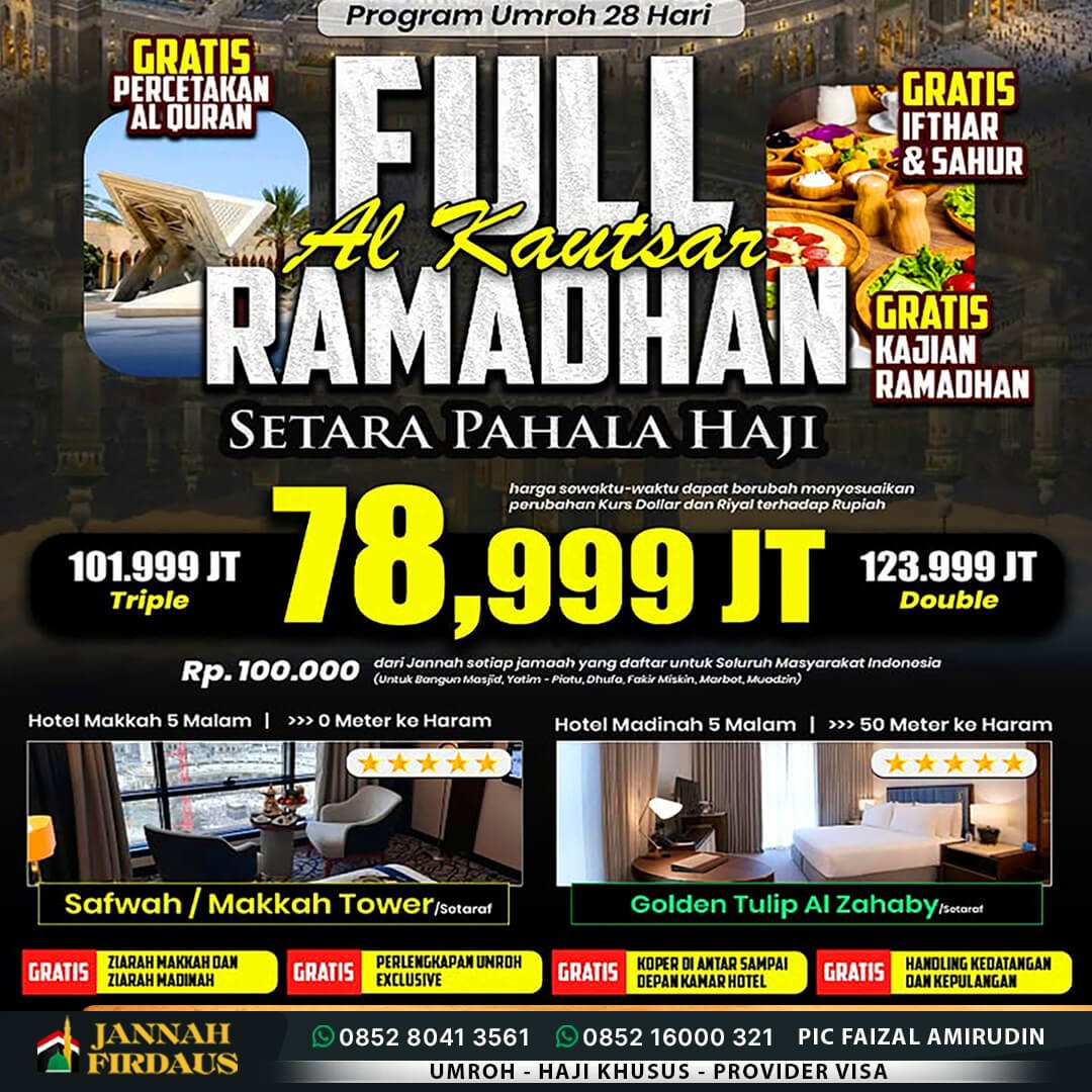 umroh full ramadhan 2027 alkautsar pt jannah firdaus 1448 hijriah