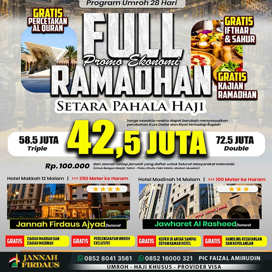 umroh full ramadhan 2027 ekonomis pt jannah firdaus 1448 hijriah
