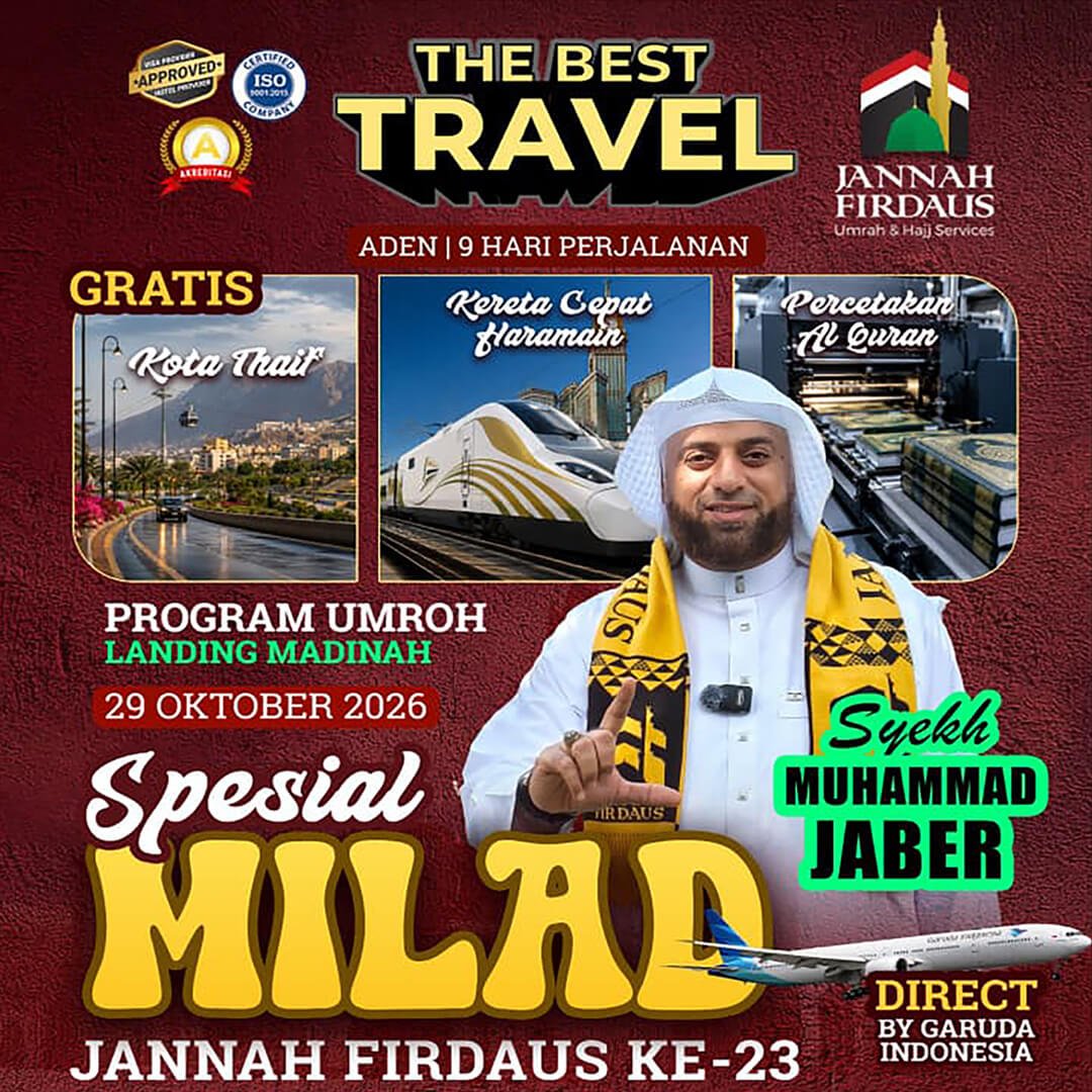 umroh oktober 2026 aden spesial milad jannah firdaus