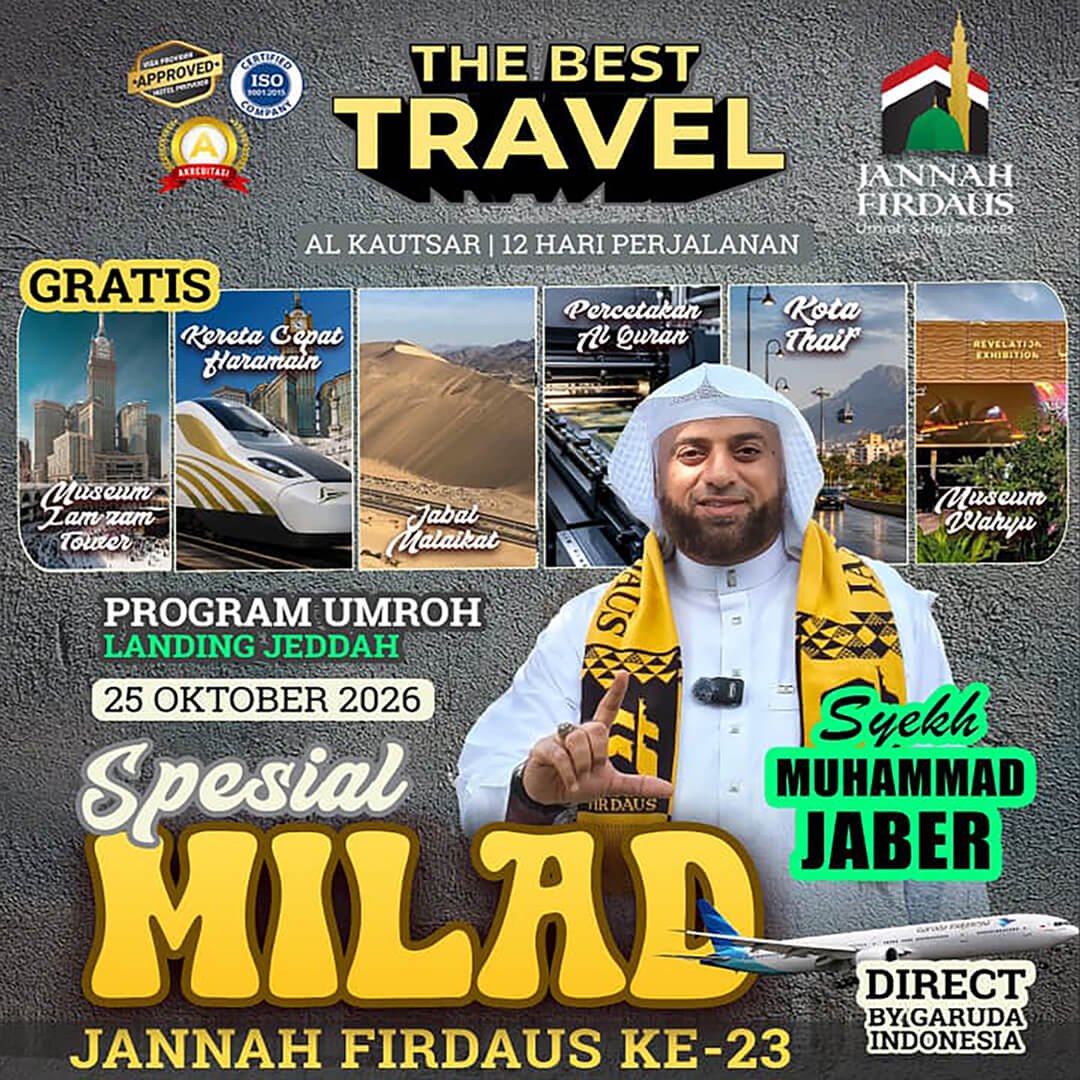 umroh oktober 2026 alkautsar spesial milad jannah firdaus