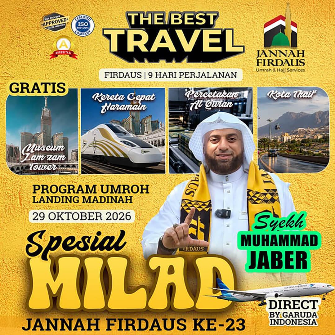 umroh oktober 2026 firdaus spesial milad jannah firdaus