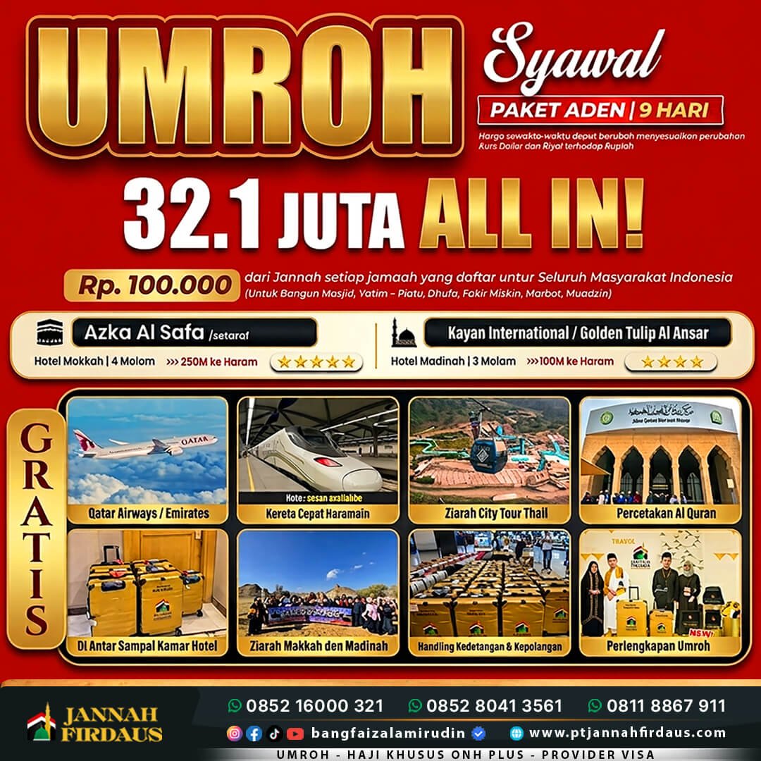 Harga Umroh April 2026 1 umroh syawal 1448 hijriah aden