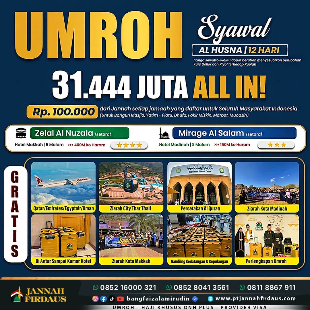 Harga Umroh April 2026 4 umroh syawal 1448 hijriah alhusna