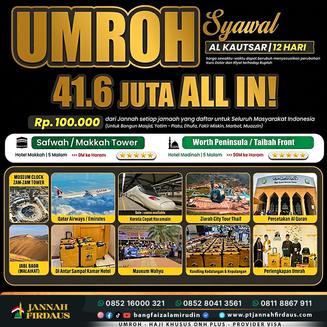 Harga Umroh April 2026 3 umroh syawal 1448 hijriah alkautsar