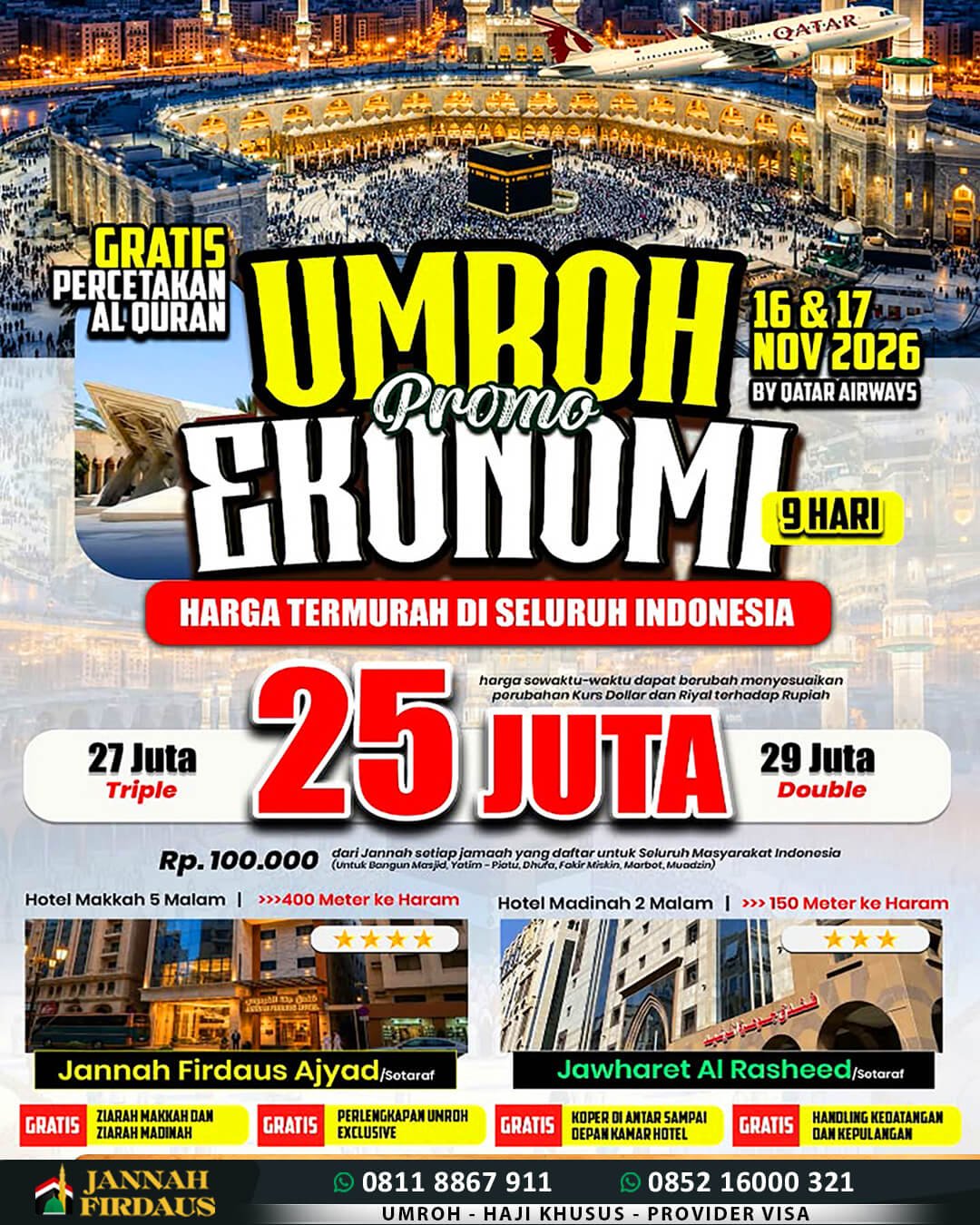 jannah firdaus paket ekonomis 16 november 2026 dan 17 november 2026