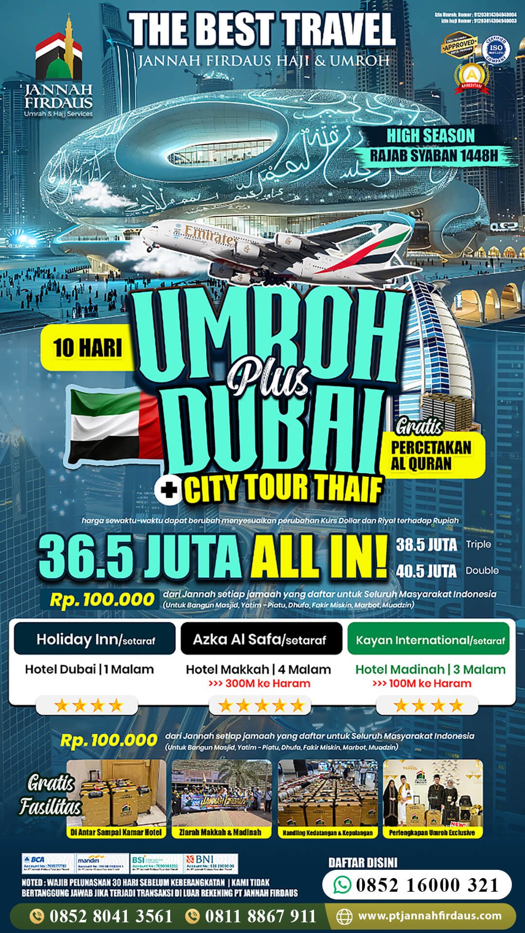 Harga Umroh 2027 42 paket umroh plus dubai awal tahun 2027 jannah firdaus