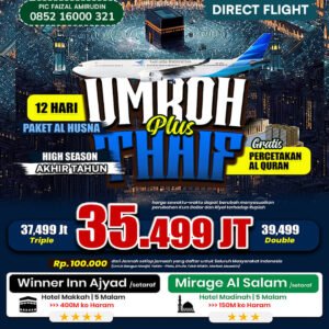 umroh 12 hari akhir tahun 2026 paket alhusna jannah firdaus
