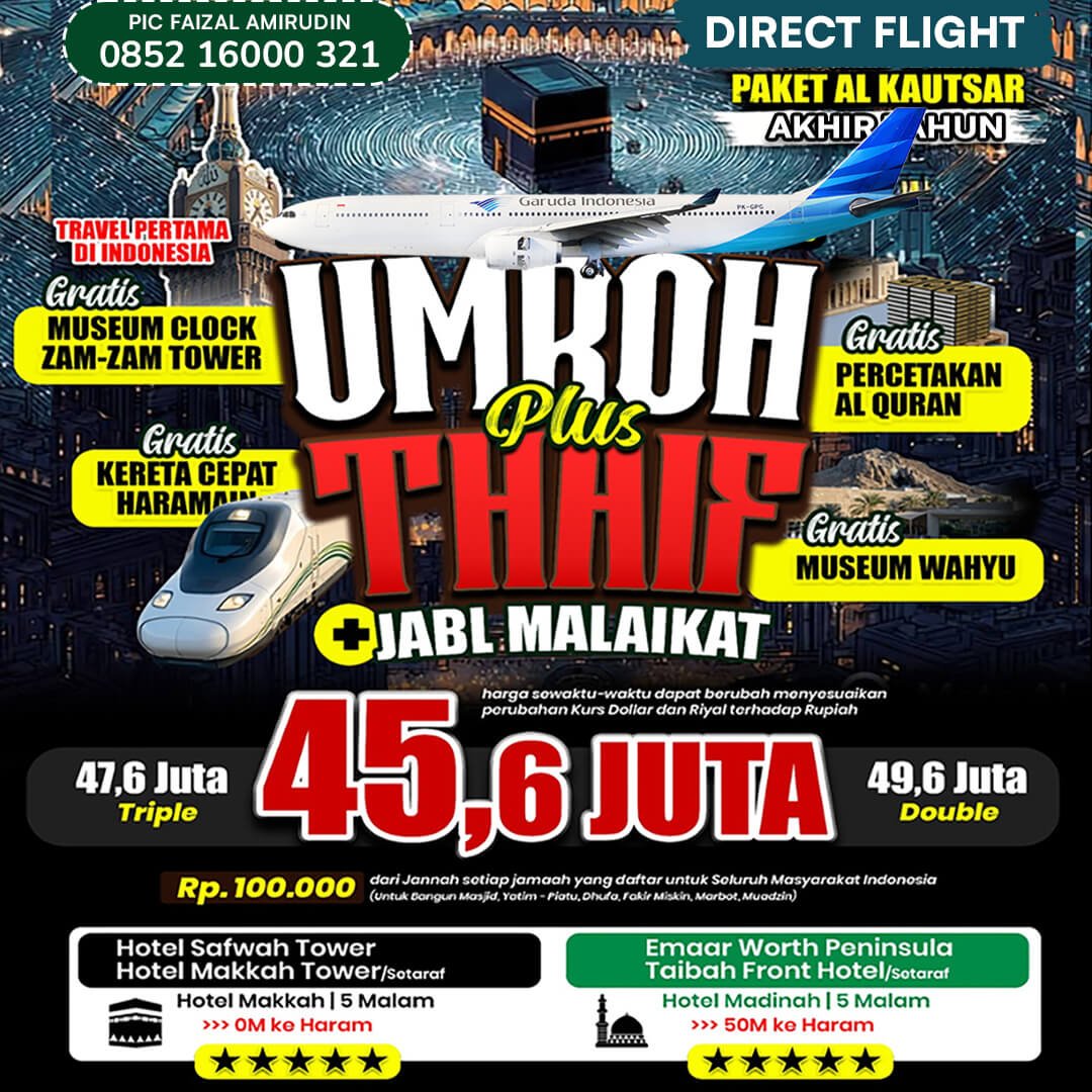 umroh 12 hari akhir tahun 2026 paket alkautsar jannah firdaus