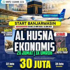 umroh banjarmasin jannah firdaus paket alhusna 12 hari 1448 hijriah