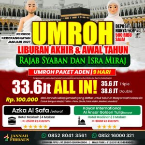 umroh bulan januari 2027 paket aden