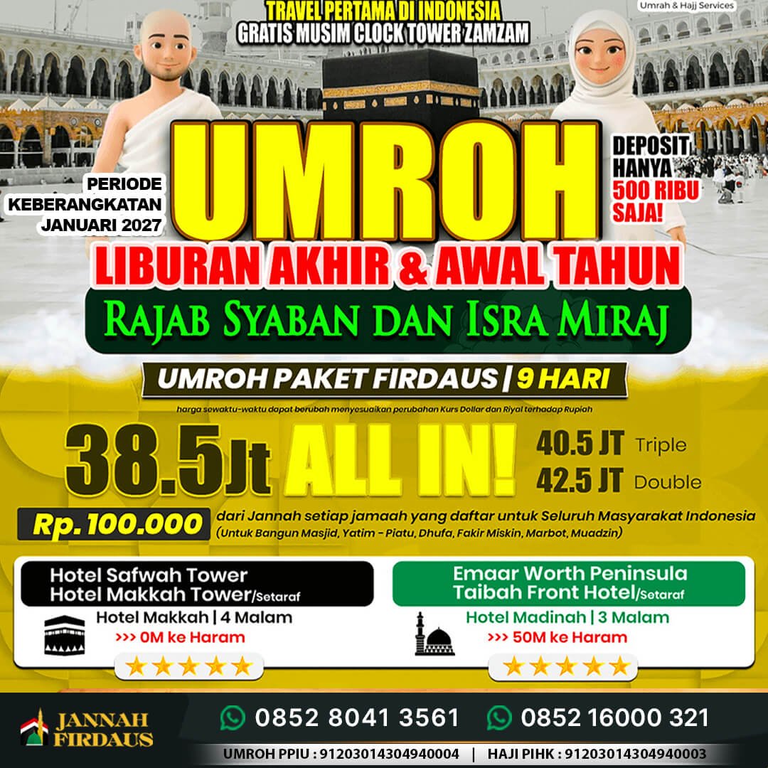 Harga Umroh 2027 76 umroh bulan januari 2027 paket firdaus