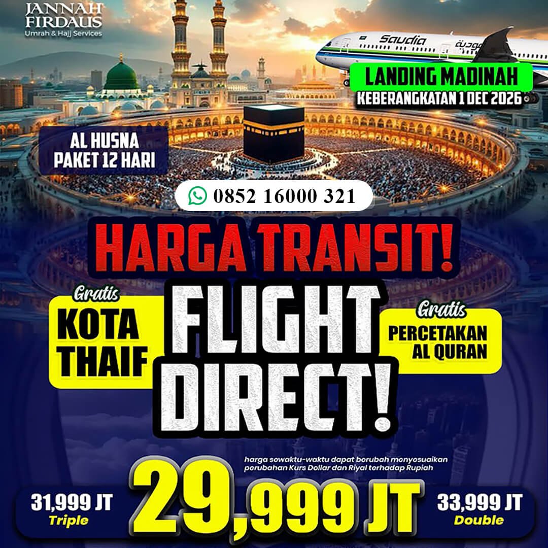 umroh desember 2026 jannah firdaus paket alhusna 12 hari
