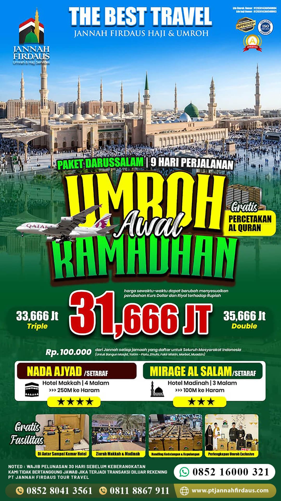 umroh februari 2027 awal ramadhan darussalam