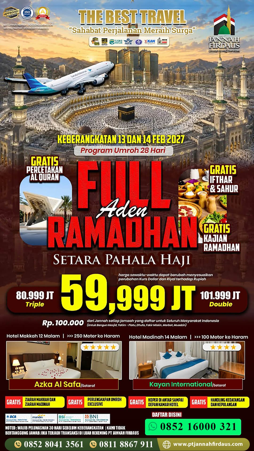 umroh full ramadhan 2027 jannah firdaus paket aden 1448 hijriah
