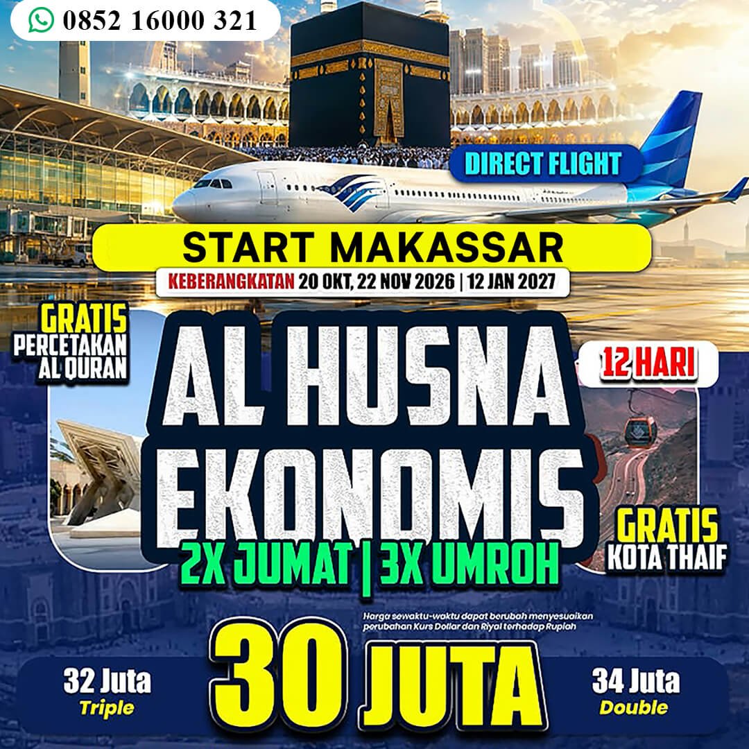 umroh makassar jannah firdaus paket alhusna 12 hari 1448 hijriah