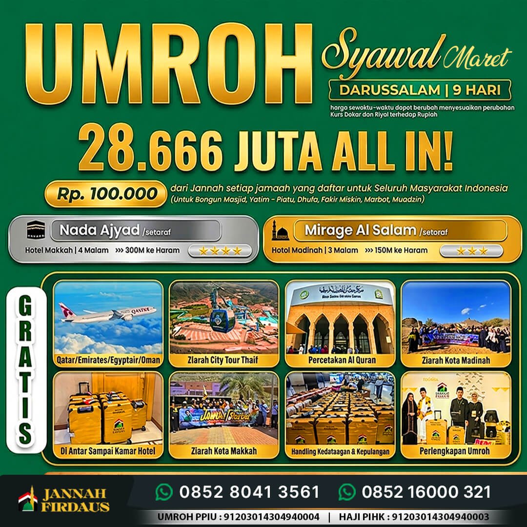 Harga Umroh Maret 2027 1 umroh maret 2027 darussalam