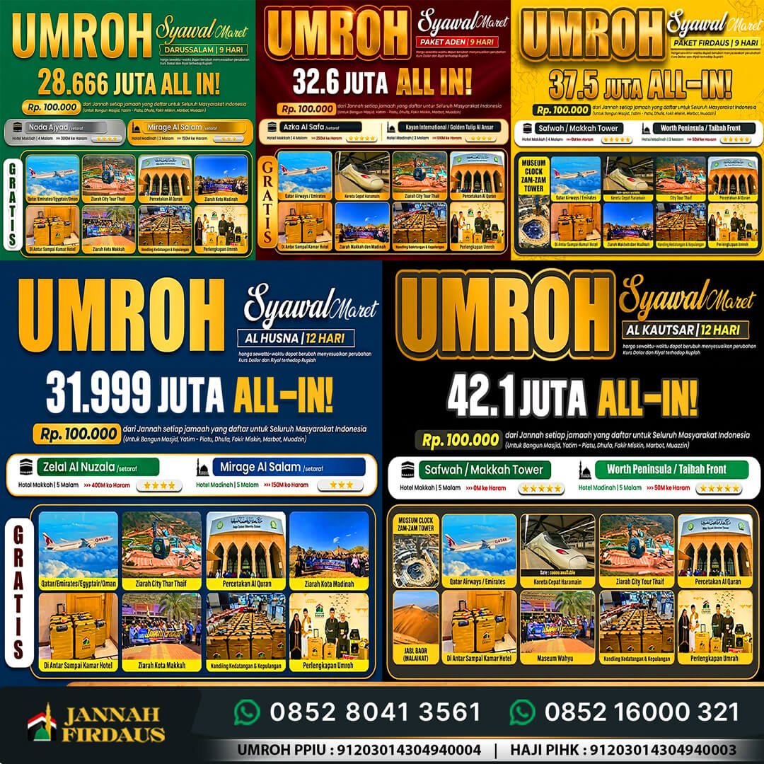 umroh maret 2027 tahun 1448 hijriah