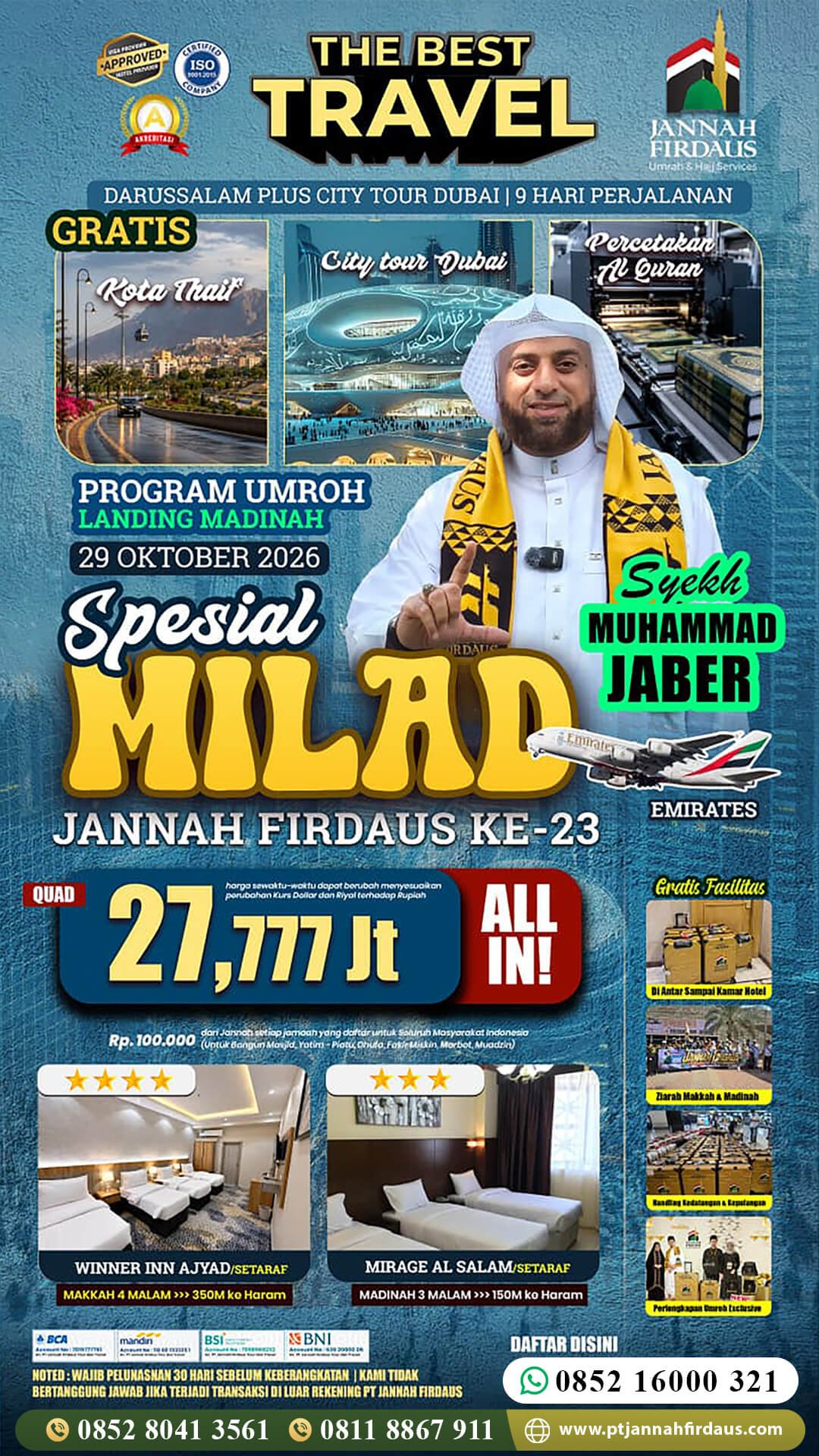 Harga Umroh Oktober 2026 15 umroh plus dubai oktober 2026 paket darussalam